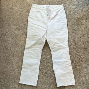 Loft Curvy Kick Crop White Jeans